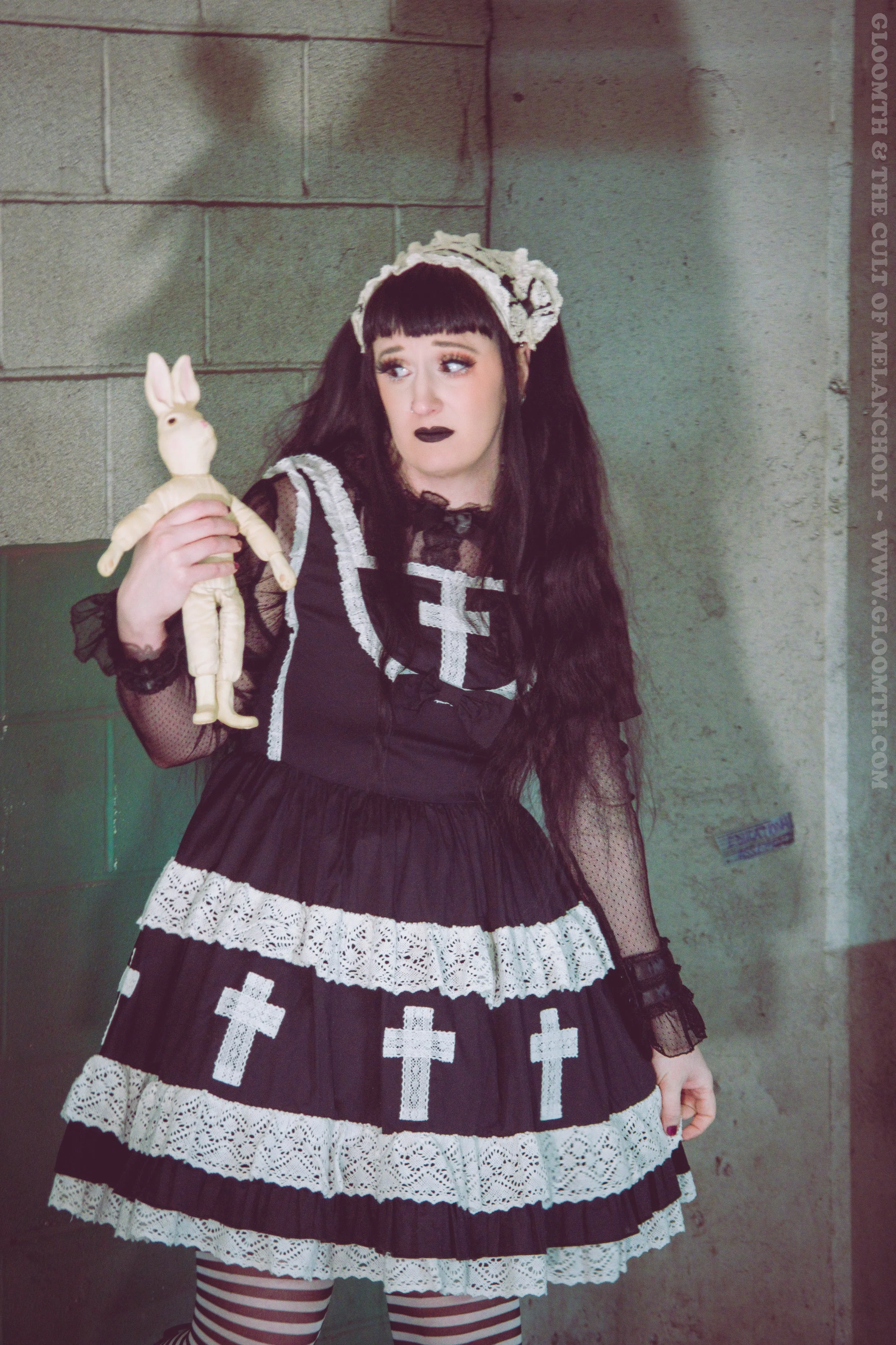 Church Gothic Lolita Jumperskirt with Lace Crosses — Gloomth